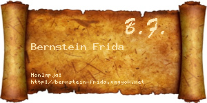 Bernstein Frida névjegykártya